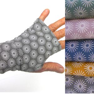 Sunshine woman fingerless gloves in organic cotton jersey... 2 lengths : 18 or 14 cm (7,08 or 5,51 inches )